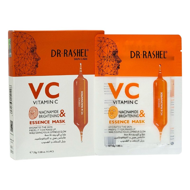 MASCARILLA FACIAL EN ESENCIA DE NIACINAMIDA Y VITAMINA C, ILUMINADOR, HIDRATANTE, DA BRILLO, ANTIEDAD DR RASHEL SKIN CARE 0.88OZX5