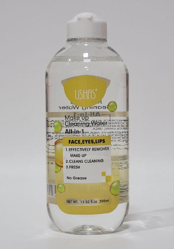 DESMAQUILLANTE TODO EN 1, ELIMINA EFICAZMENTE EL MAQUILLAJE CARA, OJOS, LABIOS SIN GRASA USHAS 398ML