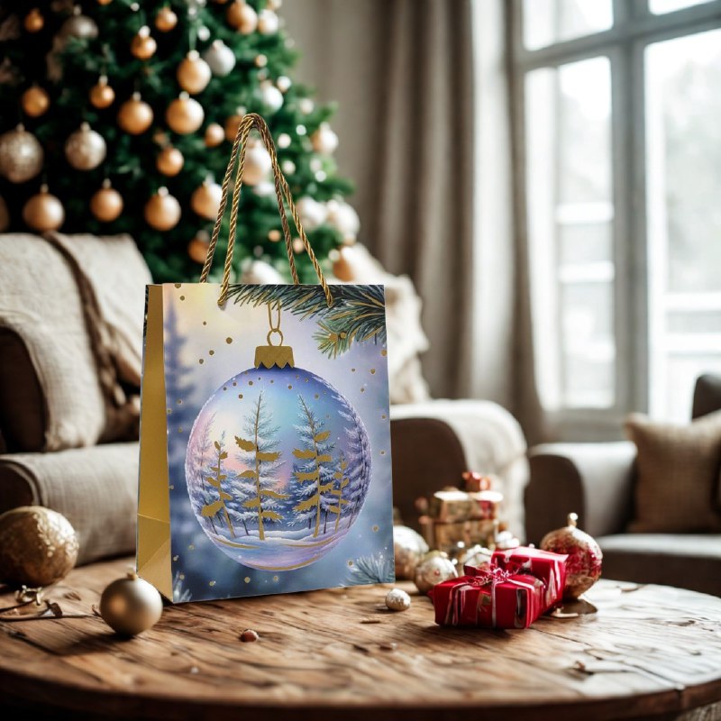 BOLSA DE REGALO NAVIDEÑA PAQUEÑA 18X23X10CM