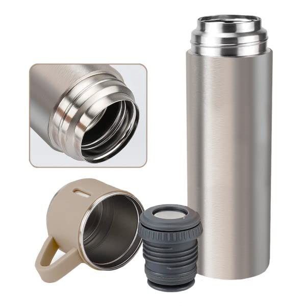 SET DE TERMO CON TAZAS DE ACERO INOXIDABLE 3 PIEZAS VACUUM FLASK 500ML