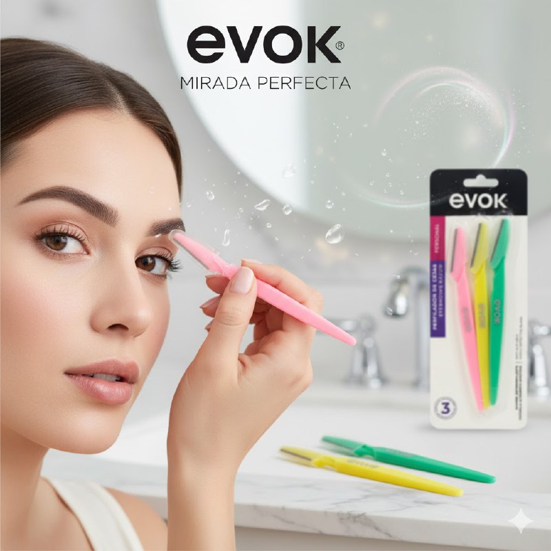 NAVAJAS AFEITADORAS PARA CEJAS EN SET DE 3 PIEZAS EVOK