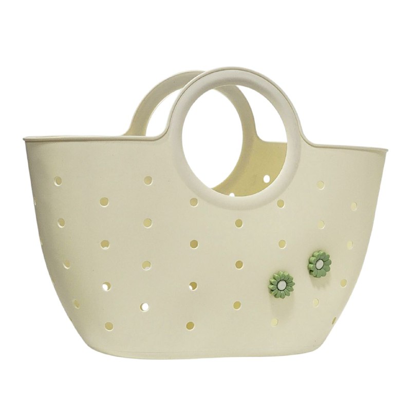 CANASTA ORGANIZADORA, CESTA PORTATIL, TIPO BOLSA DE PVC, PRACTICA, MODERNA Y RESISTENTE IDEAL PARA IR DE COMPRAS, PLAYA O DIA A DIA, 3 COLORES 40X23CM