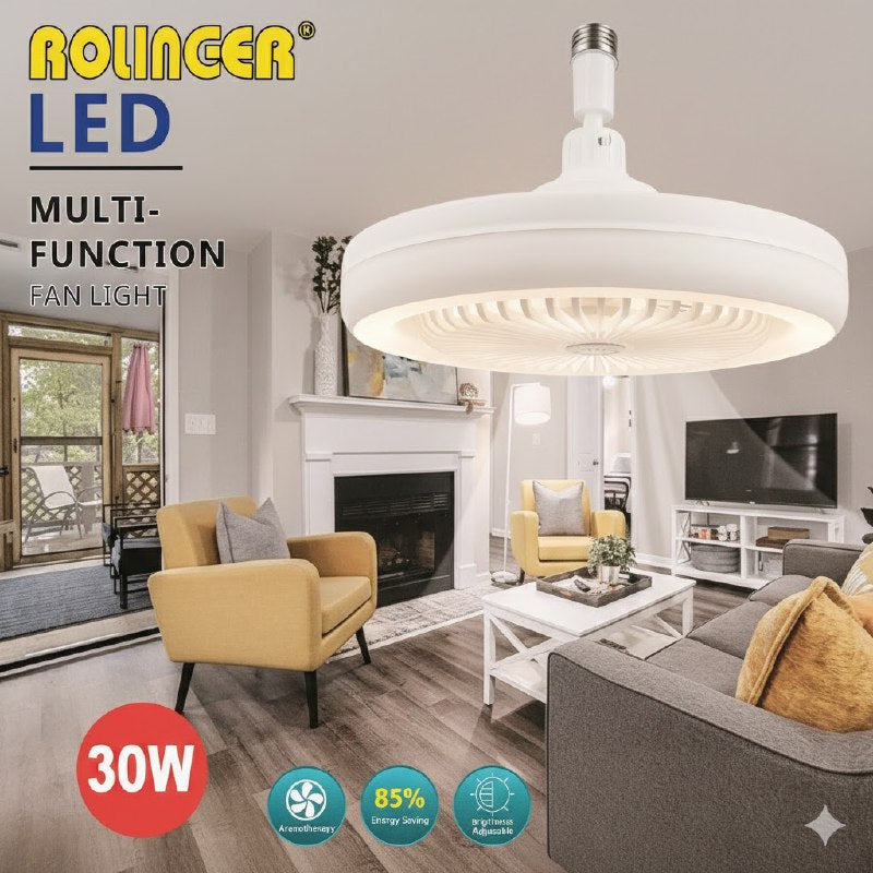 LUZ LED, FOCO VENTILADOR MULTIFUNCIONAL DE 30W CON AROMATERAPIA, SILENCIOSO CON DURACION DE 30K HORAS, AJUSTE DE BRILLO, AHORRO DE ENERGIA ROLINGER LED 130X255MM