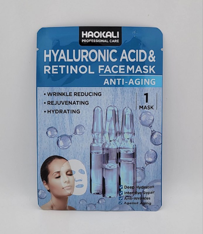 MASCARILLA FACIAL DE ACIDO HIALURONICO Y RETINOL ANTIEDAD HIDRATANTE HAOKALI 30ML