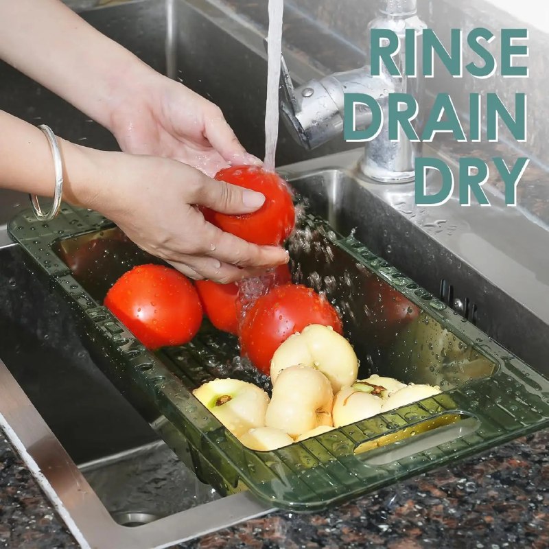 ORGANIZADOR RECIPIENTE DE ALMACENAMIENTO DE 2 PIEZAS PARA LAVAR FRUTAS Y VERDURAS ESCURRIDOR, 2 COLORES