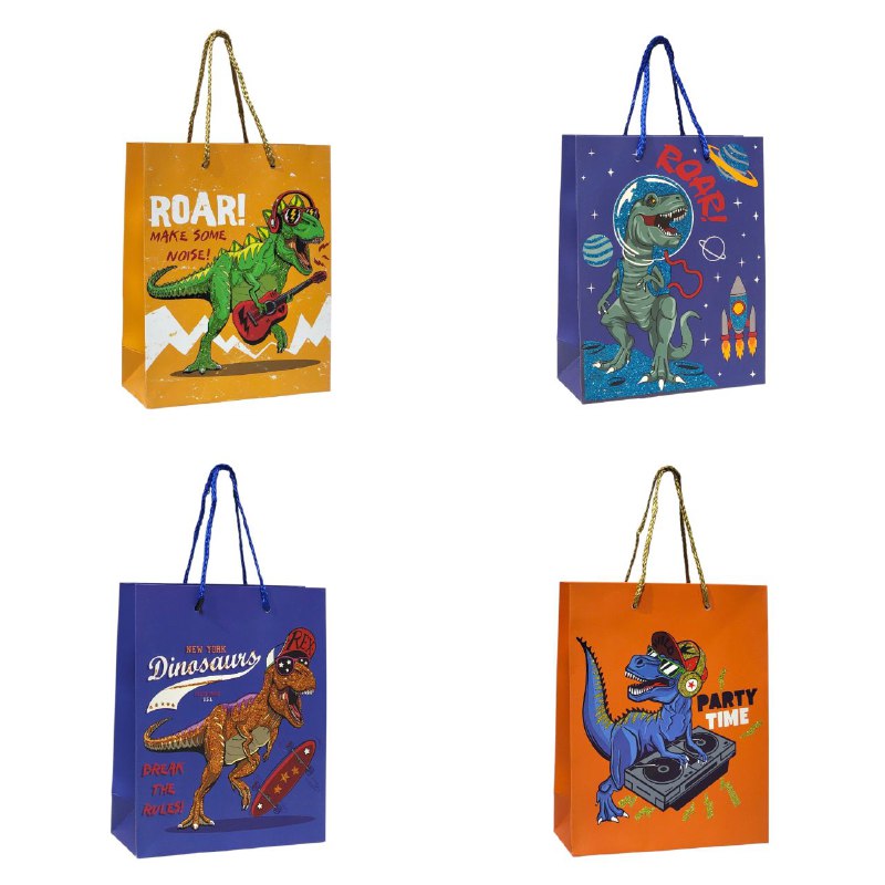 BOLSA DE REGALO DE DINOSAURIO PEQUEÑA 18X10X23CM