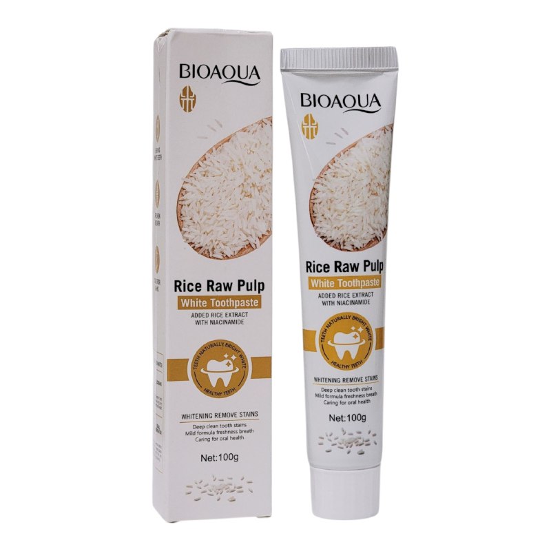 PASTA DENTAL BLANQUEADORA CON EXTRACTO DE PULPA CRUDA DE ARROZ BIOAQUA 100G