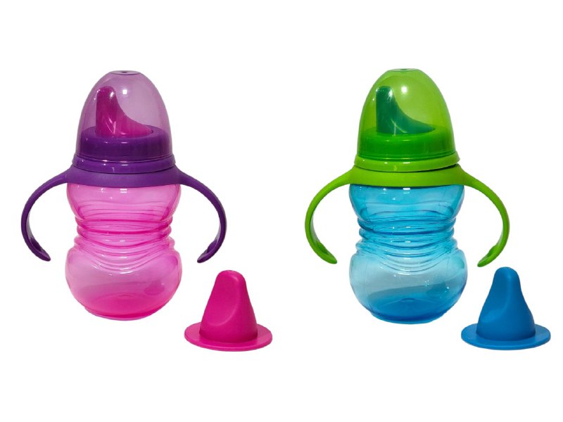 VASO PARA BEBES DE ENTRENAMIENTO CON ASA Y DOBLE BOQUILLA CON CAPACIDAD DE 210ML SMILY BABY