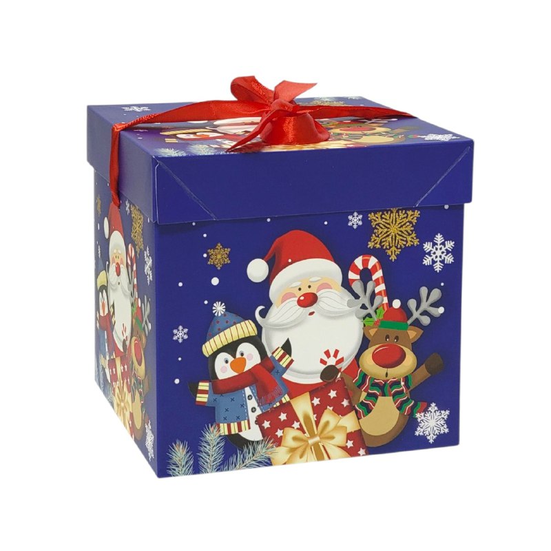 CAJA DE REGALO NAVIDEÑA MEDIANA 15X15CM