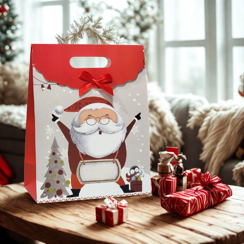 BOLSA DE REGALO NAVIDEÑA MEDIANA 31X24CM