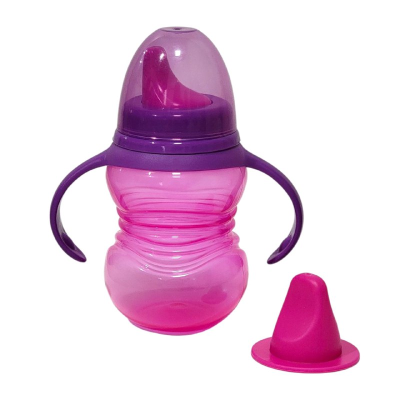 VASO PARA BEBES DE ENTRENAMIENTO CON ASA Y DOBLE BOQUILLA CON CAPACIDAD DE 210ML SMILY BABY