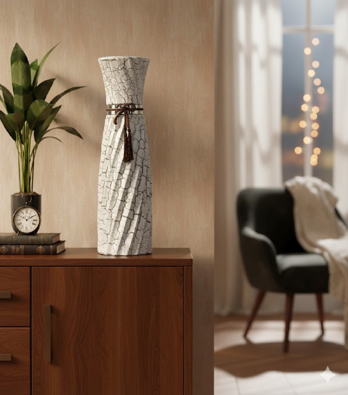 DECORACION JARRON PARA SALA DE ESTAR ELEGANTE Y MORDERNO 60X15CM, 2 COLORES