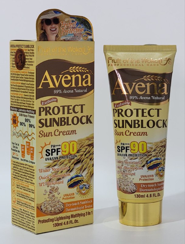 PROTECTOR SOLAR DE AVENA SPFPA 90PARA PIELES BRONCEADAS Y SENSIBLES AL SOL, PROTEGE LA PIEL DE FORMA INMEDIATA Y DIABLE CONTRA QUEMADURAS SOLARES FRUIT OF THE WOKALI PROFESSIONAL CARE 130ML