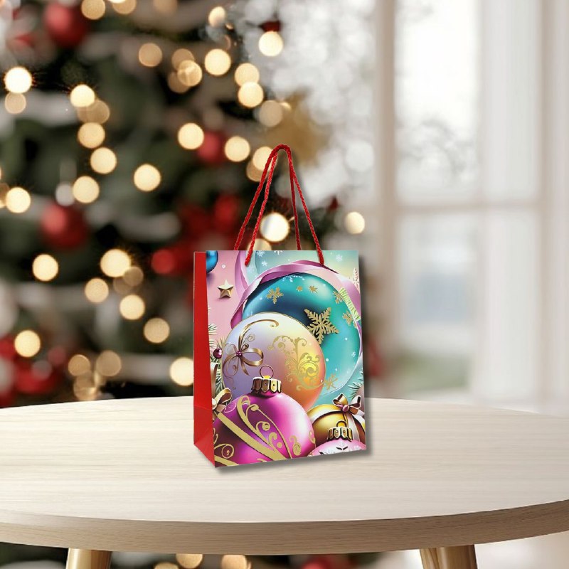 BOLSA DE REGALO NAVIDEÑA PEQUEÑA 18X23X10CM