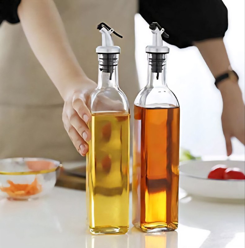 BOTELLA DISPENSADORA DE ACEITE O VINAGRE DE CRISTAL Y ACERO INOXIDABLE Y VERTIDO FACIL LIVELY GLASS GRUET 250MLX2UND