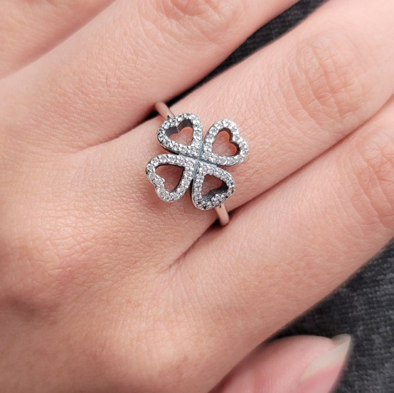 PANI642 FORMA TREVOL DE CUATRO HOJAS PLATA 9.25