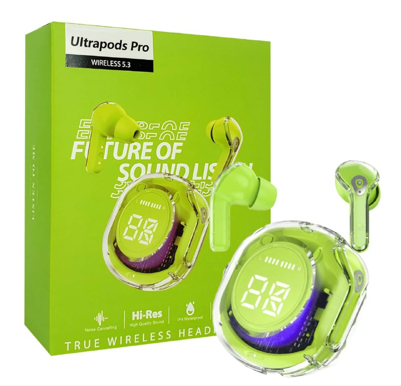 AUDIFONOS AURICULARES INALAMBRICOS CANCELACION DE RUIDO, SONIDO DE ALTA CALIDAD, IMPERMEABLE, BATERIA 5H, ULTRAPODS PRO WIRELESS 5.3