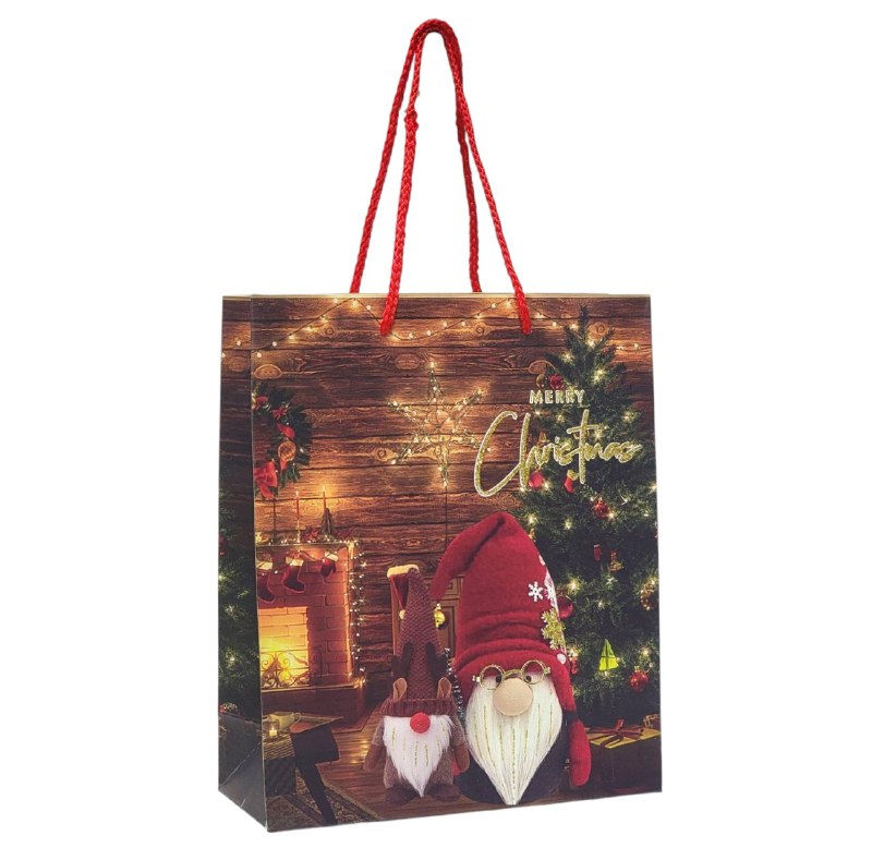 BOLSA DE REGALO NAVIDEÑA PEQUEÑA 19.5X23.5X8CM