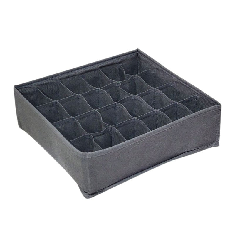 ORGANIZADOR CAJA DE ALMACENAMIENTO DE 24 COMPARTIMIENTOS FIJOS, PERFECTO PARA FAJAS, CALCETINES, BUFANDAS,ETC 31X32CM