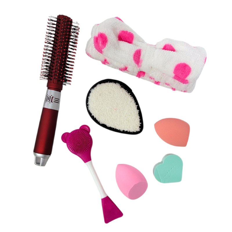 SET DE CUIDADO FACIAL Y APLICACION DE COSMETICOS 7PCS KISS LOVELY