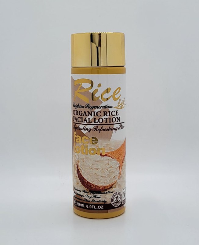 CREMA FACIAL DE ARROZ ORGANICO, LOCION LIGERA ABSORCION RAPIDA Y PROFUNDA ANTIENVEJECIMIENTO E HIDRATANTE RICE 200ML