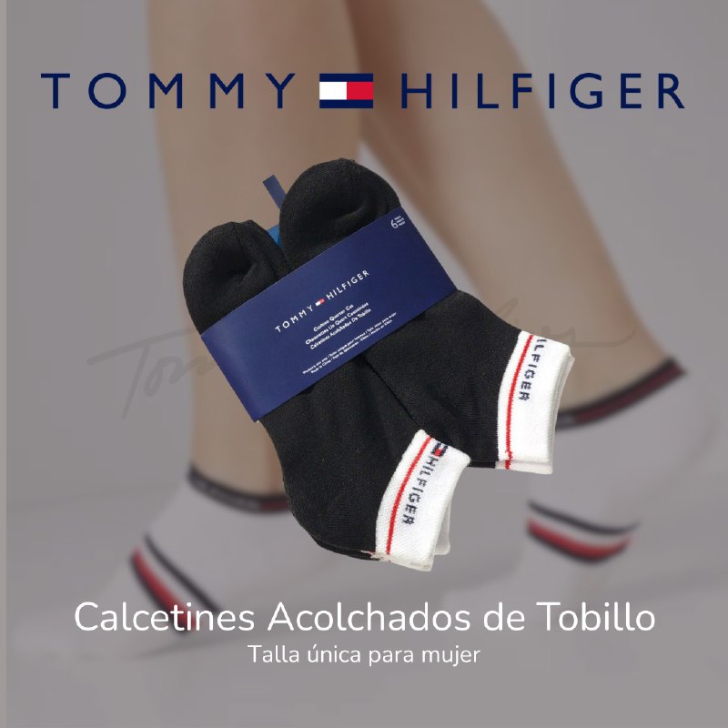 CALCETA TOBILLERA ORIGINAL TOMMY HILFIGER 6 PARES TALLA ÚNICA