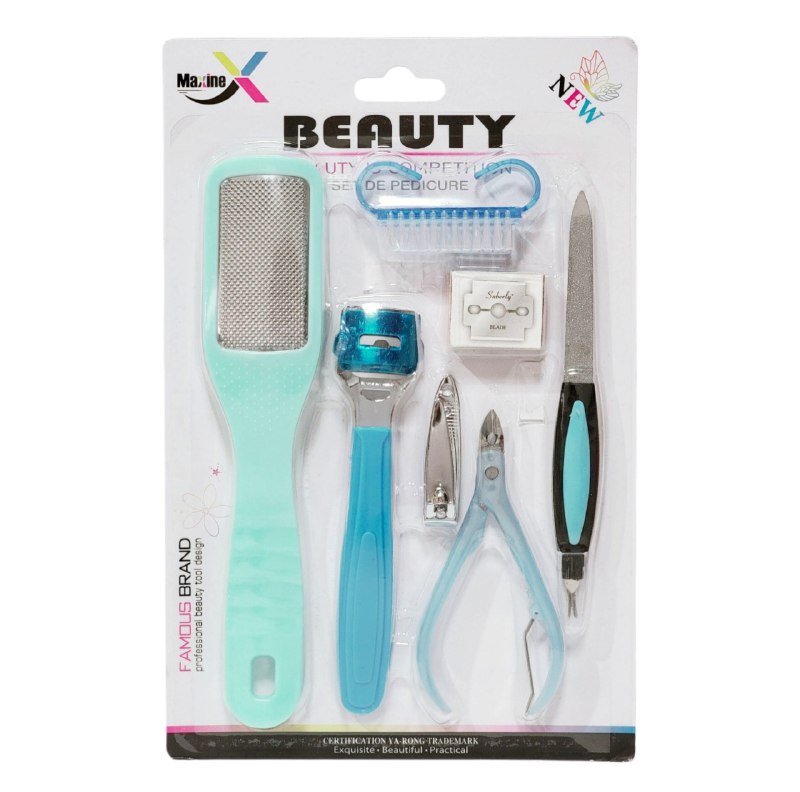 SET DE PEDICURA DE 7 PIEZAS QUE ELIMINAN CALLOS, ALISAN LA PIEL Y MANTIENEN TUS UÑAS IMPECABLES MAXINE BEAUTY