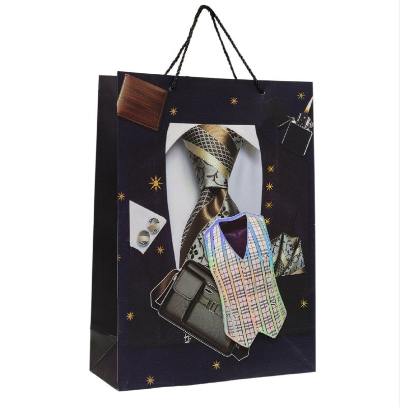 BOLSA DE REGALO PARA HOMBRE GRANDE 30X12X41.5CM