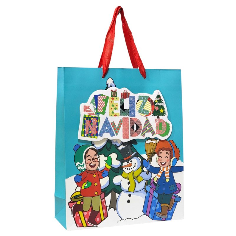 BOLSA DE REGALO NAVIDEÑA MEDIANA 26X32X10CM