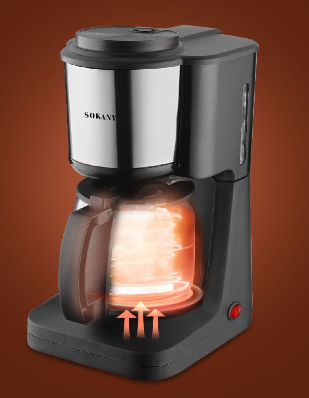MAQUINA CAFETERA, 650W FUERZA, FACIL DE USAR, CAPACIDAD DE 900ML, SISTEMA DE SEGURIDAD SK-125 SOKANY