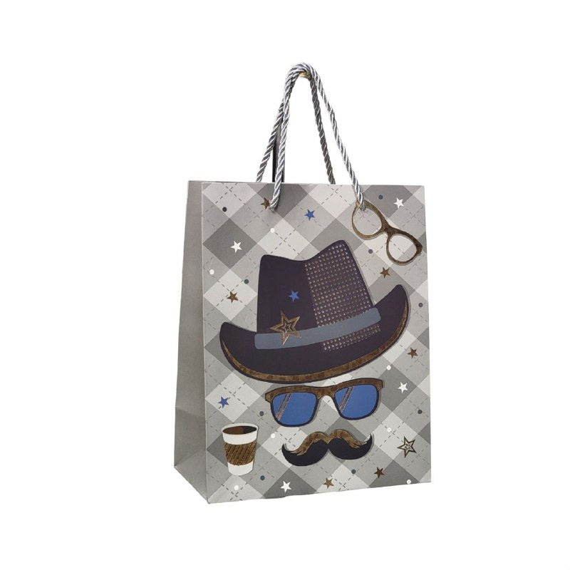 BOLSA DE REGALO PARA HOMBRE PEQUEÑA 18X10X23CM