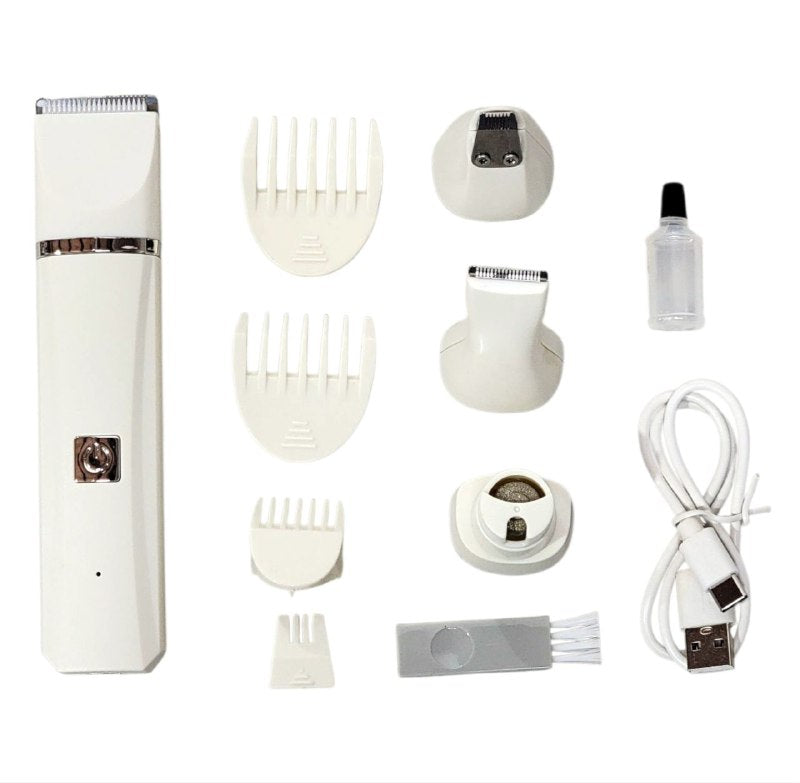 MAQUINA CORTADORA DE PELO PARA MASCOTAS 4 EN 1, PERROS, GATOS, ETC, SUPER SILENCIOSO COMODO, CUCHILLA DE ACERO INOXIDABLE Y CERAMICA 4 EN 1 PET HAIR TRIMMER