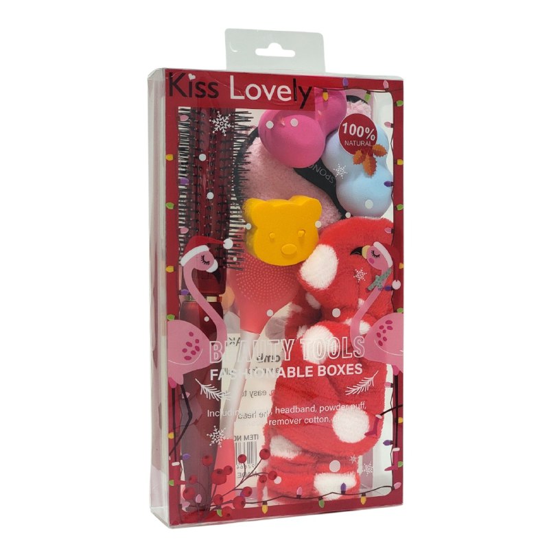 SET DE CUIDADO FACIAL Y APLICACION DE COSMETICOS 7PCS KISS LOVELY