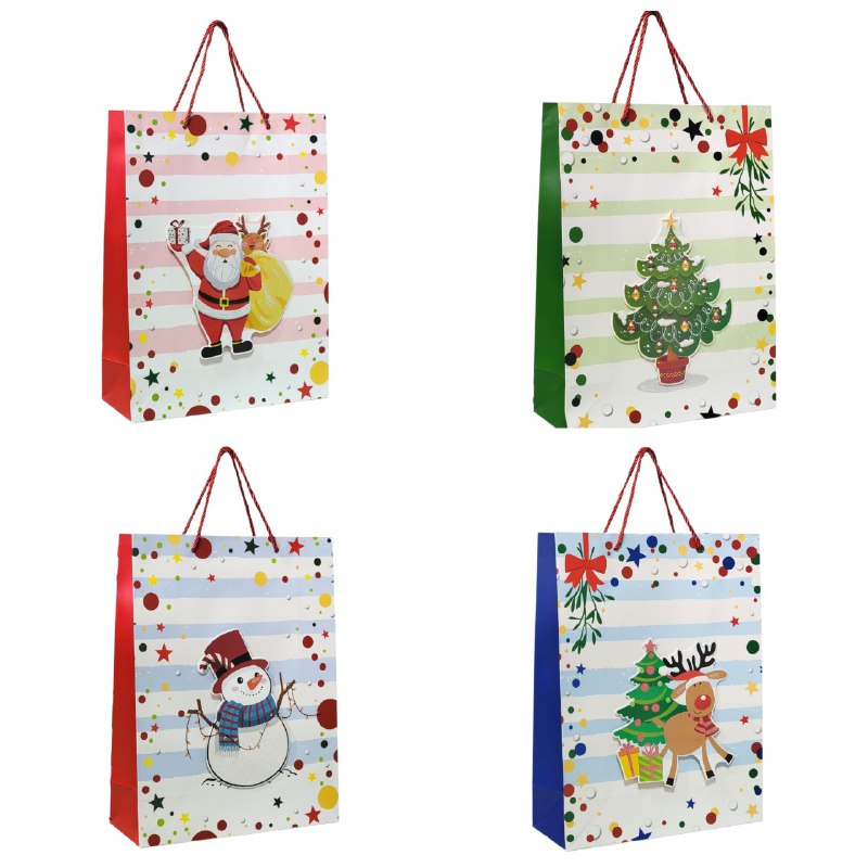 BOLSA DE REGALO NAVIDEÑA GRANDE 30X40X12CM