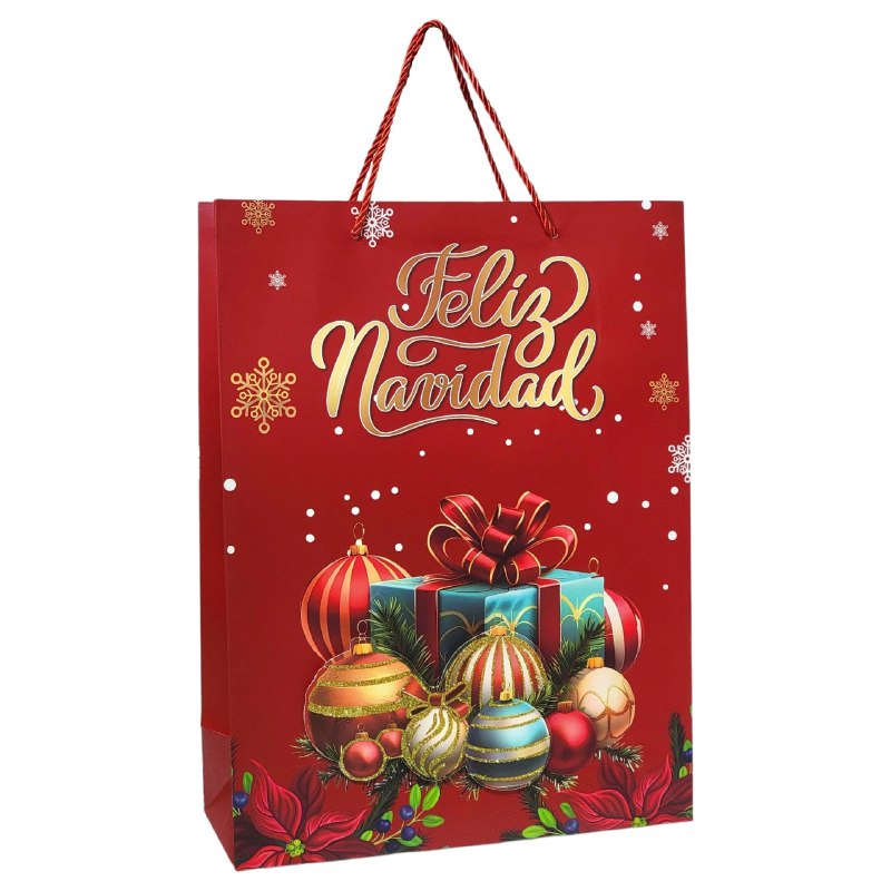 BOLSA DE REGALO NAVIDEÑA GRANDE 30X40X12CM