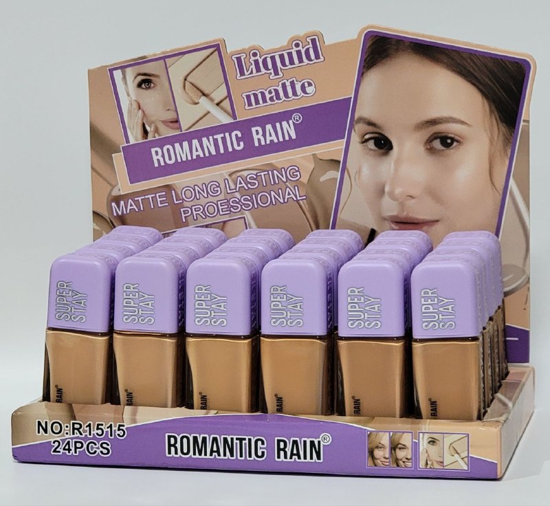 BASE LIQUIDA MATTE PROFESIONAL DE LARGA DURACION ROMANTIC RAIN 3 TONOS