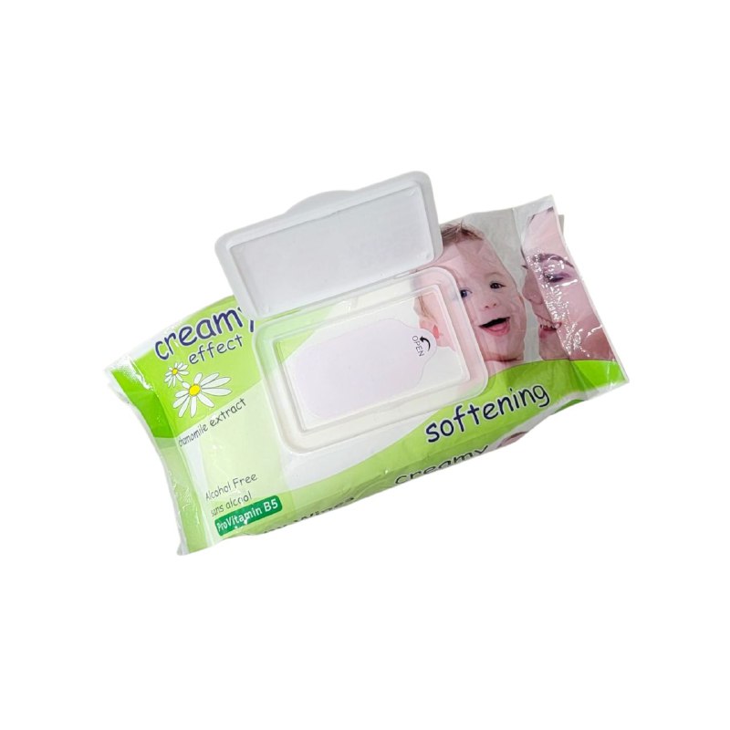 TOALLITAS HUMEDAS PARA BEBE CON EXTRACTO DE MANZANILLA SIN ALCOHOL CREAMY EFFECT 80UND