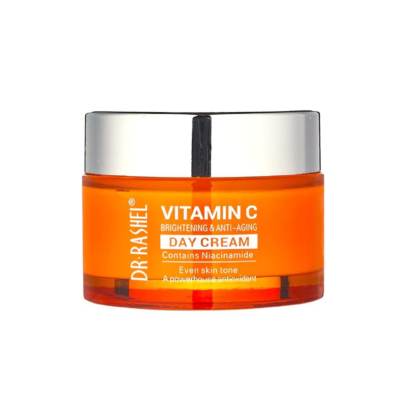 CREMA FACIAL DE DIA DE VITAMINA C, ILUMINADORA Y ANTIENVEJECIMIENTO CON NIACINAMIDA Y COLAGENO DR RASHEL 50G