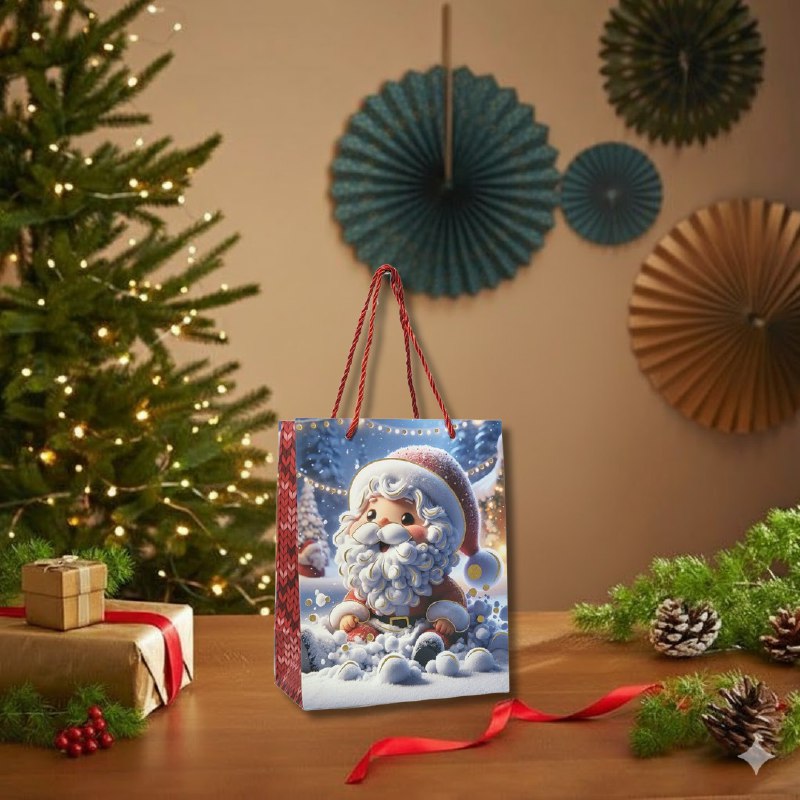 BOLSA DE REGALO NAVIDEÑA PEQUEÑA 18X23X10CM