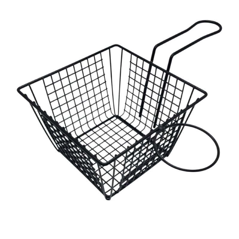 CESTA FREIDORA DE PAPAS DE ACERO DE 7CM, CON COMPARTIMIENTO PARA ADEREZO