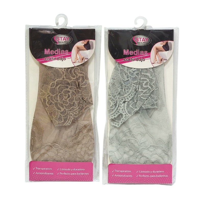 MEDIAS DE CORTE BAJO TRANSPIRABLES ANTIDESLIZANTES PARA MUJERES TALLA UNICA STAY BEAUTIFUL, 5 ESTILOS