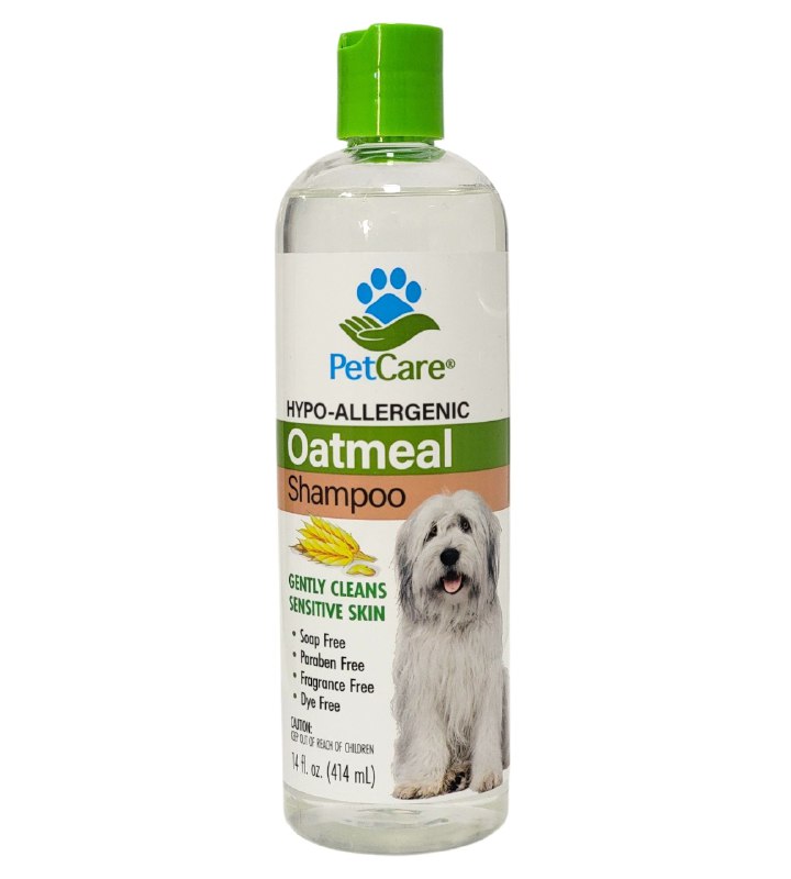 SHAMPOO PARA PERROS MASCOTAS DE AVENA HIPOALERGENICO SIN PERFUME PETCARE 414ML