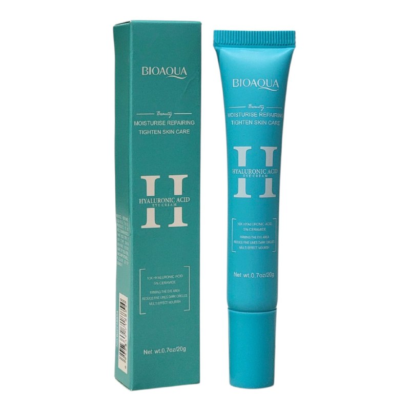 CREMA FACIAL PARA LOS OJOS CON ACIDO HIALURONICO HIDRATANTE 20G, REPARA Y TENSA LA PIEL ALREDEDOR DE LOS OJOS, REDUCE LAS LINEAS SECAS Y ARRUGAS DE LA ZONA DE LOS OJOS, DEJANDO ASPECTO JOVEN, FIRME Y RADIANTE BIOAQUA