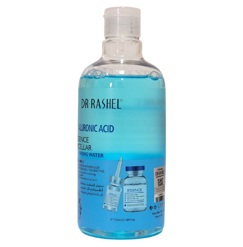AGUA MICELAR LIMPIADORA CON ACIDO HIALURONICO TODO EN 1, LIMPIEZA DE MAQUILLAJE E HIDRATACION DR RASHEL 350ML
