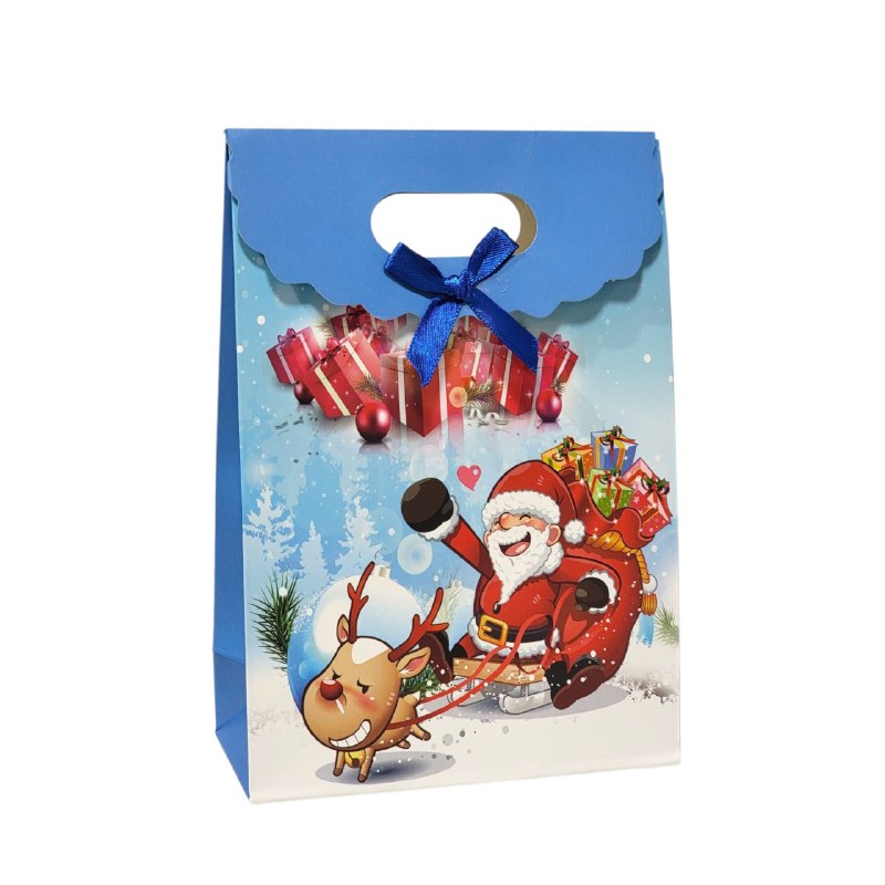 BOLSA DE REGALO NAVIDEÑA MEDIANO 14X21CM