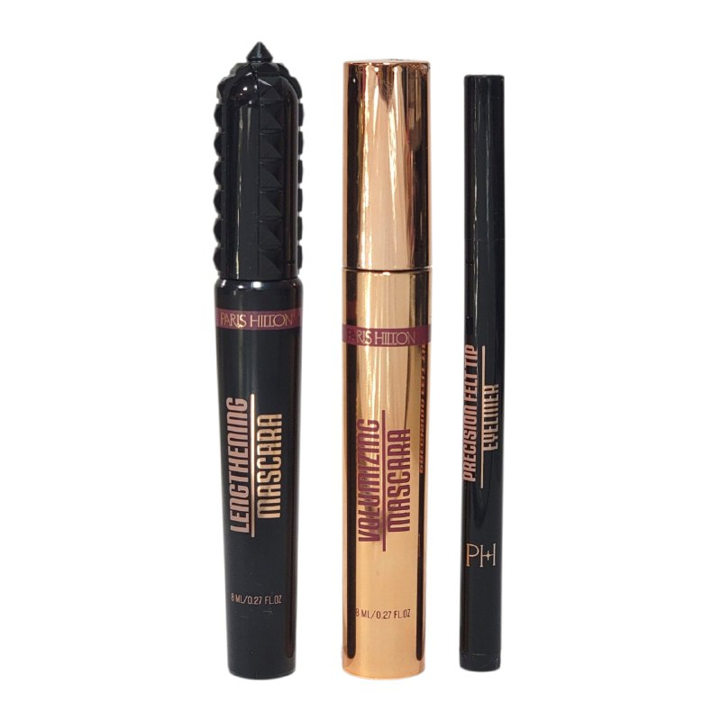 SET DE RIMEL Y DELINEADOR EXTIENDE VISUALMENTE LAS PESTAÑAS Y BRINDA DENSIDAD 3PCS PARIS HILTON