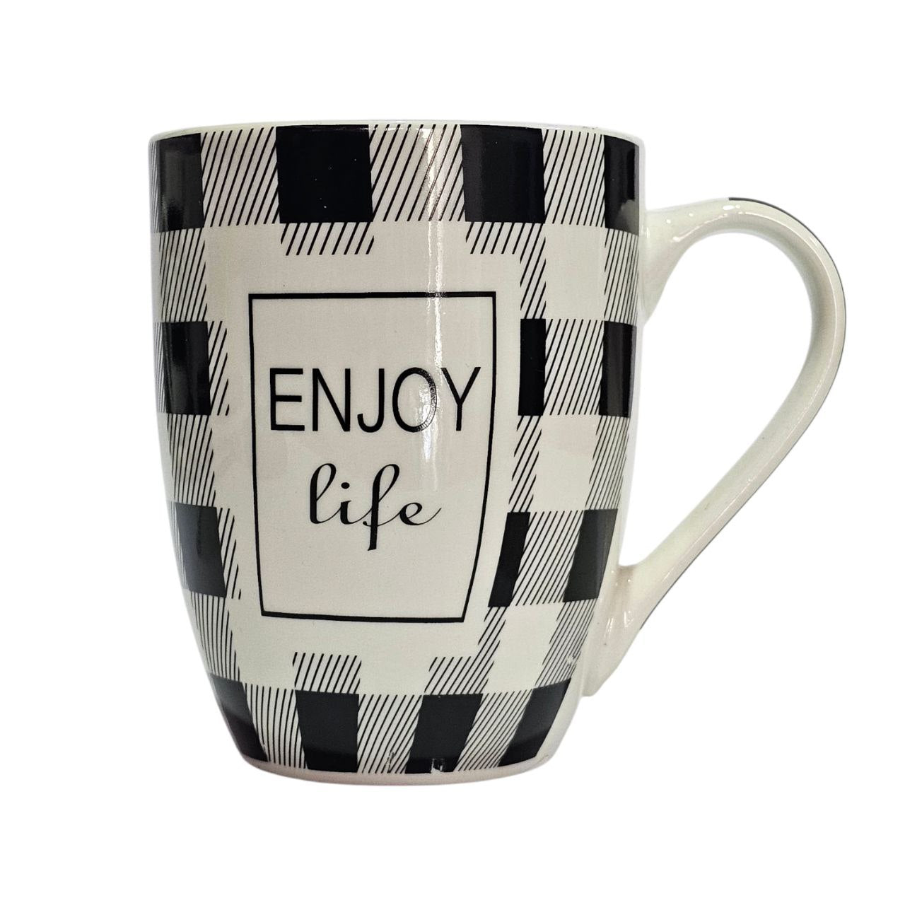 TAZAS MINIMALISTAS EN BLANCO Y NEGRO ELEGANTES RESISTENTES 9CM