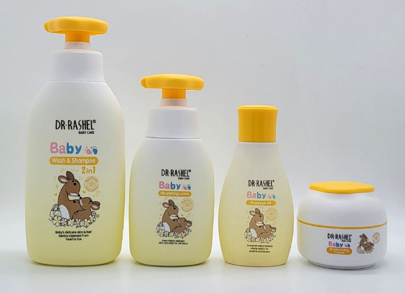 SET DE REGALO PARA EL CUIDADO DEL BEBE NATURAL 4UND,SHAMPOO 300ML.ACEITE 100ML,LOCION 160ML,CREMA DR RASHEL BABY CARE 50G