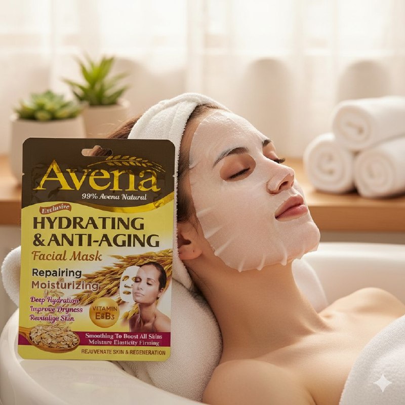 MASCARILLA FACIAL DE AVENA HIDRATANTE Y ANTIENVEJECIMIENTO, ACIDO HIALURONICO, VITAMINA E Y B3, HIDRATACION INTENSIVA PARA EL ROSTRO, PIEL SALUDABLE FRUIT OF THE WOKALI PROFESSIONAL CARE 30ML