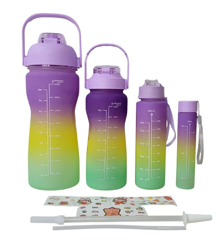 BOTES MOTIVACIONALES SET DE 4 PIEZAS, 3L/1600ML/900ML/500ML